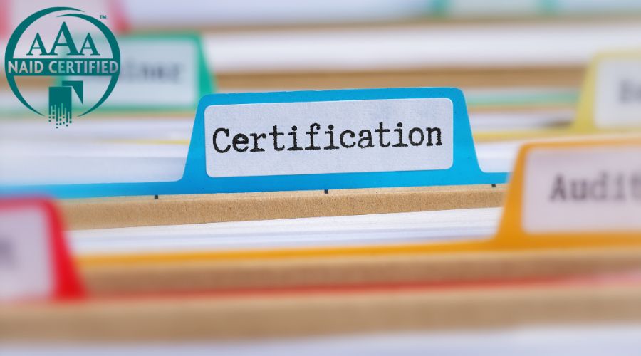 Row of files with one saying "Certification"